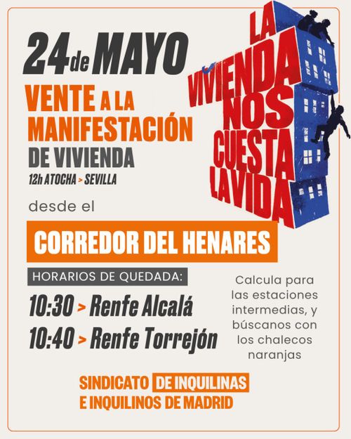 24M La vivienda nos cuesta la vida: vamos desde el Corredor!
